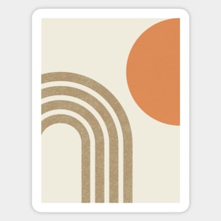 Mid century modern orange - Sun & Rainbow Sticker